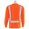 Erb Safety T-Shirt, Birdseye Mesh, Long Slv, Class 2, 9007SEG, Hi-Viz Orange, 2XL 62277